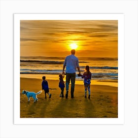 Happy Family father day (3) Art Print