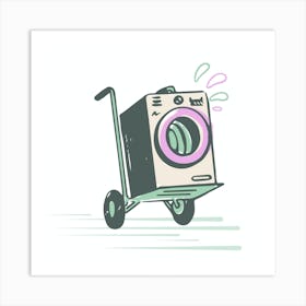 Washing Machine On A Cart 1 Art Print