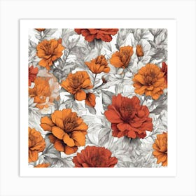 Orange Carnations Art Print