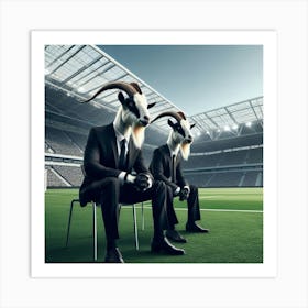 Goats In A Stadium Art Print