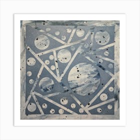 Grey, black and white abstract painting Art Print