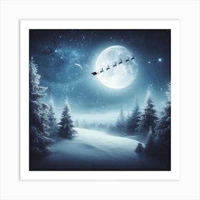 Santa Claus Flying Art Print