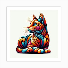 Colorful Cat 6 Art Print