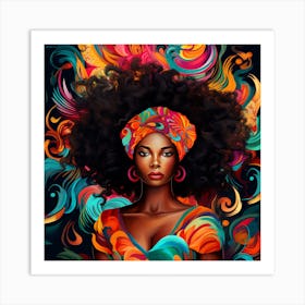 African Woman With Afro 6 Art Print