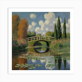 Water Lily Bridge Art Print