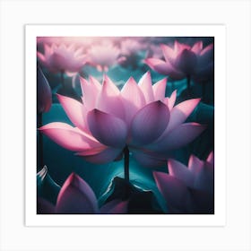 Aesthetic style, Large pink lotus flower 2 Art Print