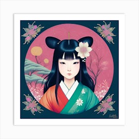 Japanese Girl Art Print