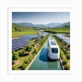 Electric Train In The Countryside Art Print