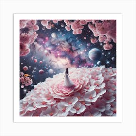 Girl In Space Art Print