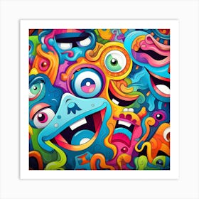 Colorful Monsters 2 Art Print