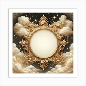 Gilded Frame in the Starry Night Art Print