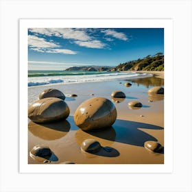 Boulders On The Beach Art Print