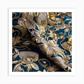 Chinese Embroidered Fabric Art Print