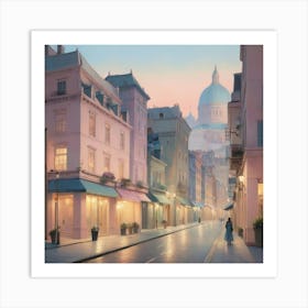 Street Scene In Paris City art print Art Print