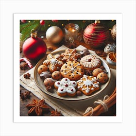 Christmas Cookies On A Plate 1 Art Print