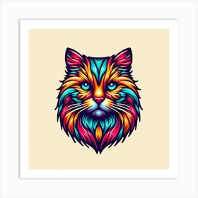 Colorful Cat 8 Art Print