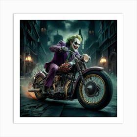 Joker On A Motorcycle 25 Art Print