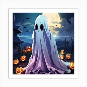 Cute ghost Art Print