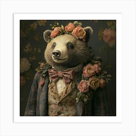 Bear In A Suit Art Art Print