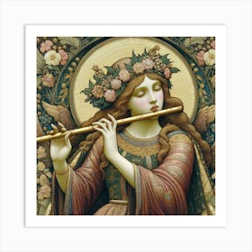 Angel Playing Flute 2 Art Print