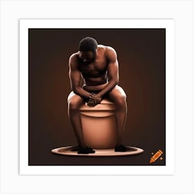 Man Sitting On A Pot Art Print