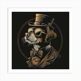 Steampunk Dog 33 Art Print