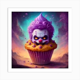 Clown Cupcake Art Print