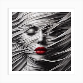 Abstract Portrait Of A Woman 3 Art Print