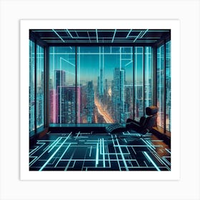 Futuristic City View Art Print