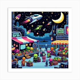 8-bit intergalactic marketplace 3 Art Print