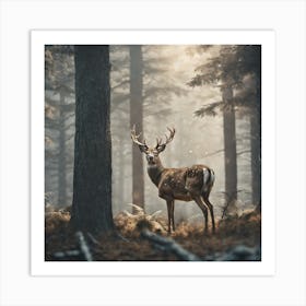 Deer In The Forest 226 Art Print