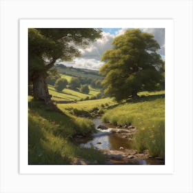 Stream In The Countryside 6 Art Print