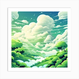 Cartoon Landscape 1 Art Print