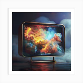 Tv In The Clouds Art Print