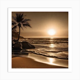 Sunset On The Beach 794 Art Print