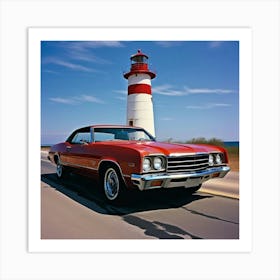 Car Elder Eve Studio 70s Fast Lighthouse Secure Tire Success Status Potent America Repa (4) Art Print