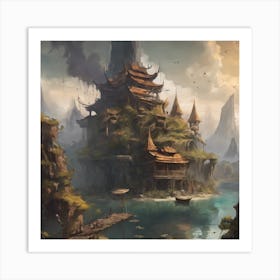 Chinese Village 2 Art Print