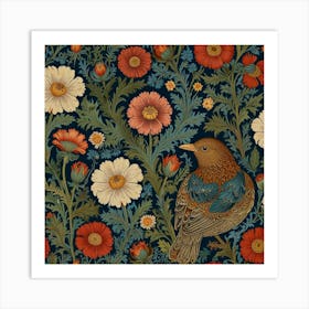 Bird And Flowers Art Print