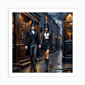 Steampunk Couple Art Print