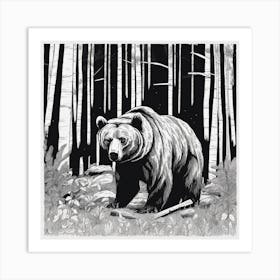 Bear In The Woods 3 Art Print