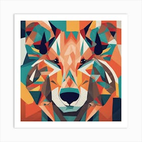 Geometric Wolf 2 Art Print