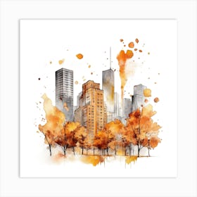 Watercolor Cityscape Art Print