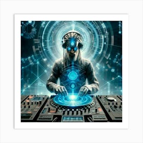 Dj In A Futuristic Setting Art Print