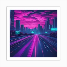 Neon Cityscape Art Print