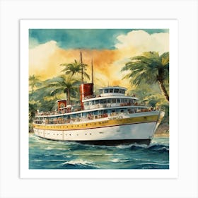 Hawaiian Cruise Ship Art Print