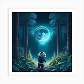 Panda Bear In The Forest 1 Art Print