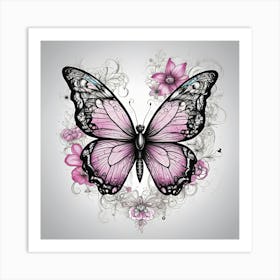 Butterfly In A Heart Art Print