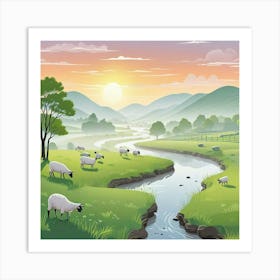 Grassland With Ship Art Print (2) 1 Art Print