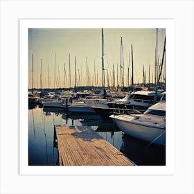 Marina At Dusk; boats Art Print