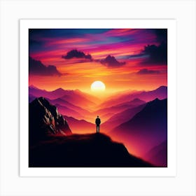 Sunset In The Mountains 143 Art Print